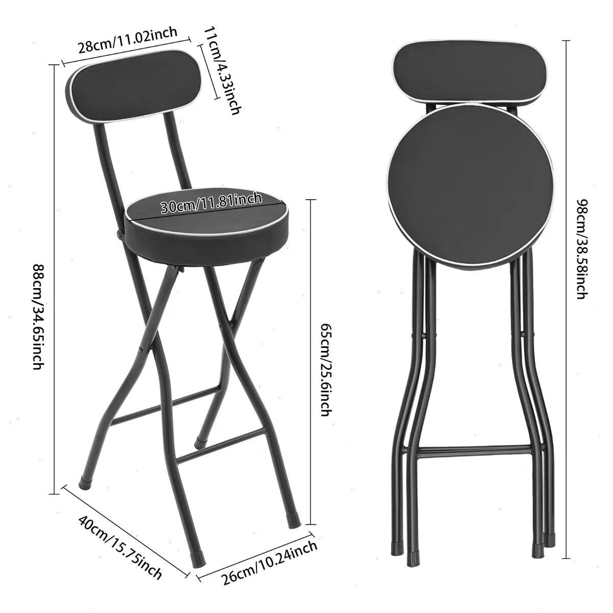 Bymaocar Compact Folding Stool With Reinforced Steel Frame