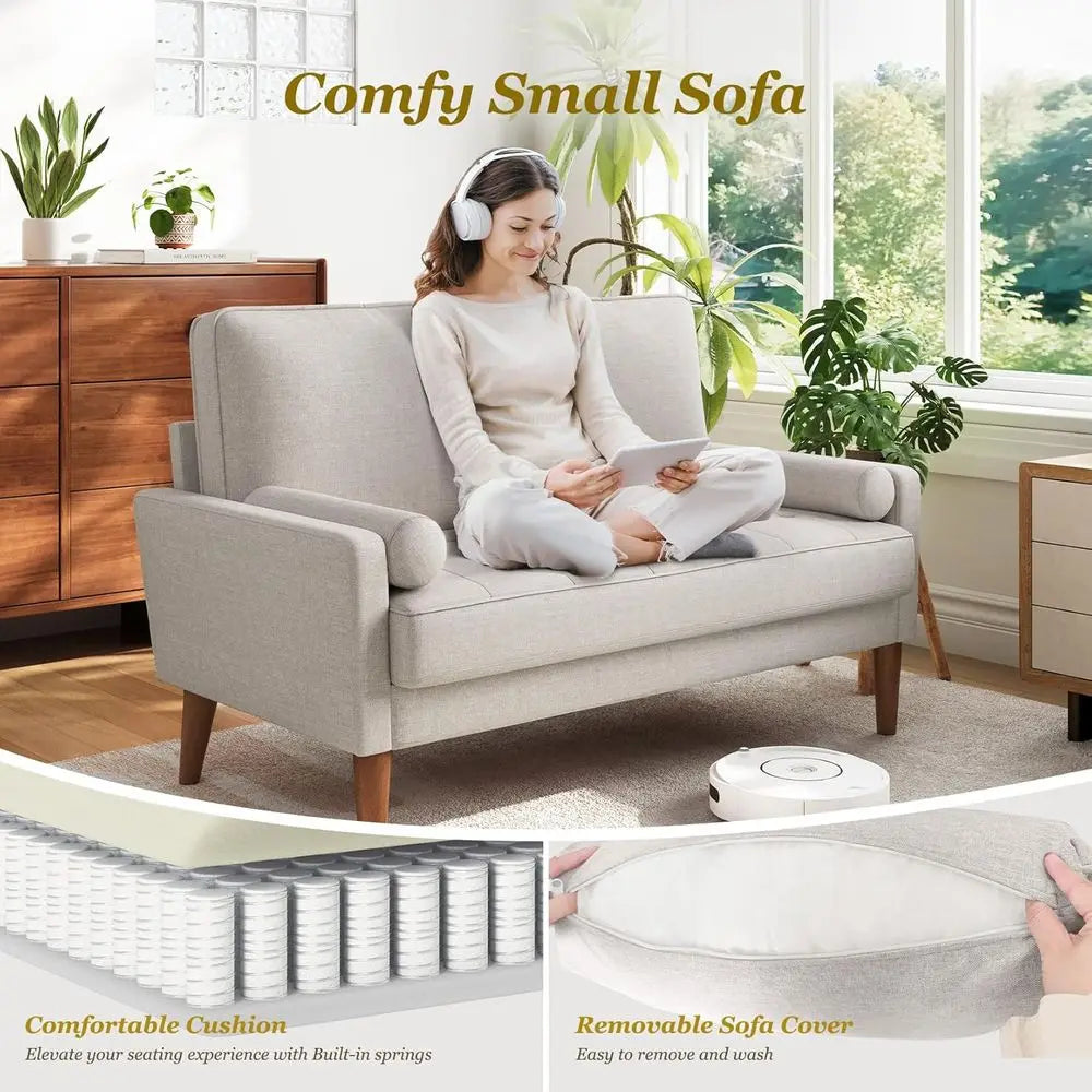 Modern Wooden Office Loveseat Sofa For Waiting Room Reception