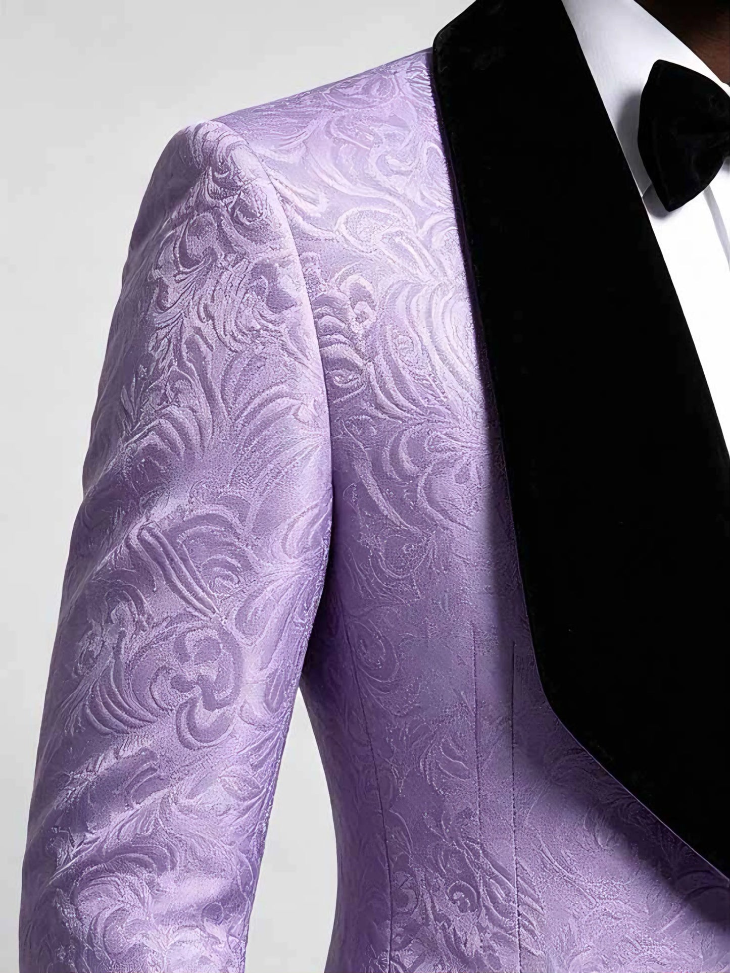 Men's Jacquard Tuxedo 3-Piece Suit Shawl Lapel Formal