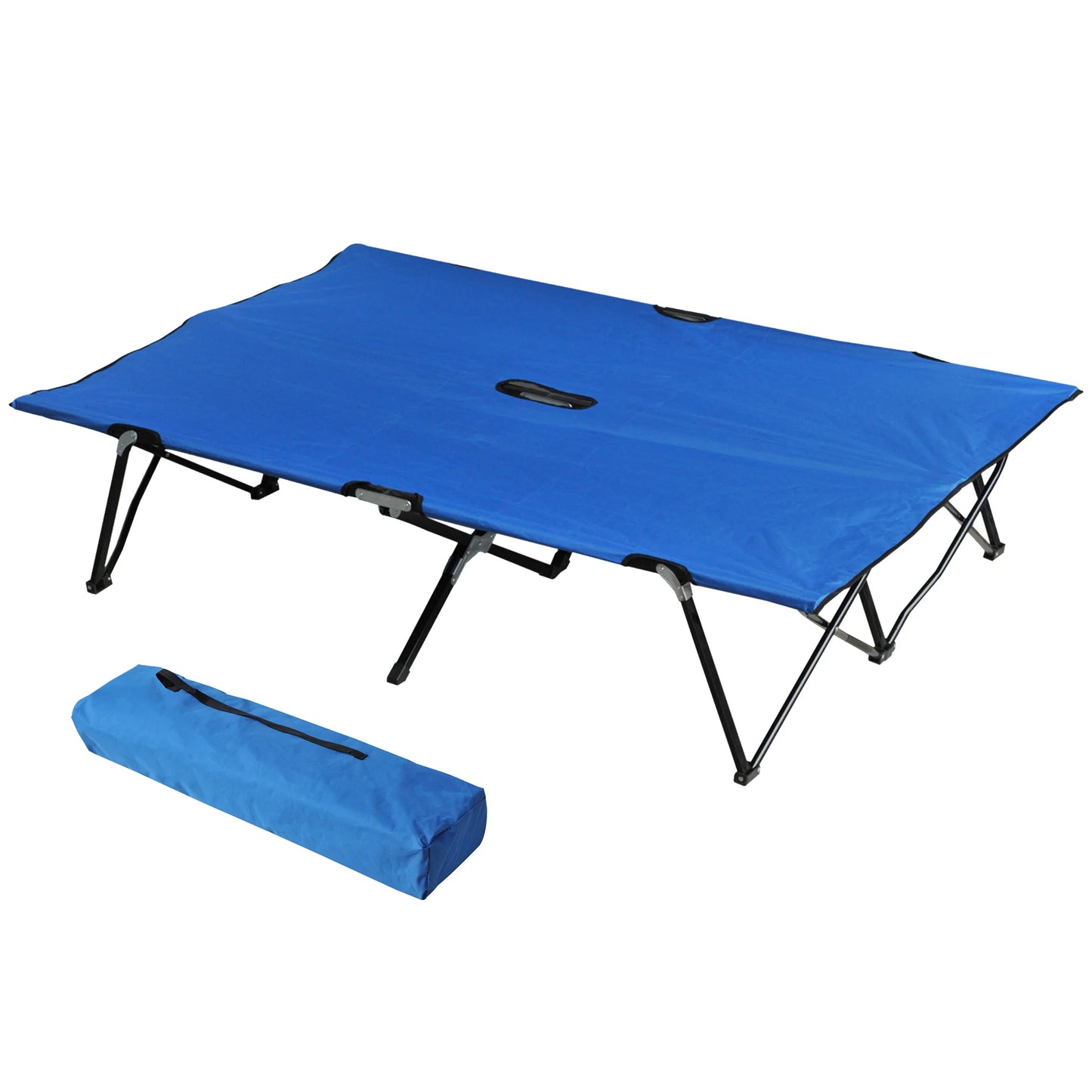 Outsunny Outdoor Double Camping Cot With Carry Bag 300 Lbs