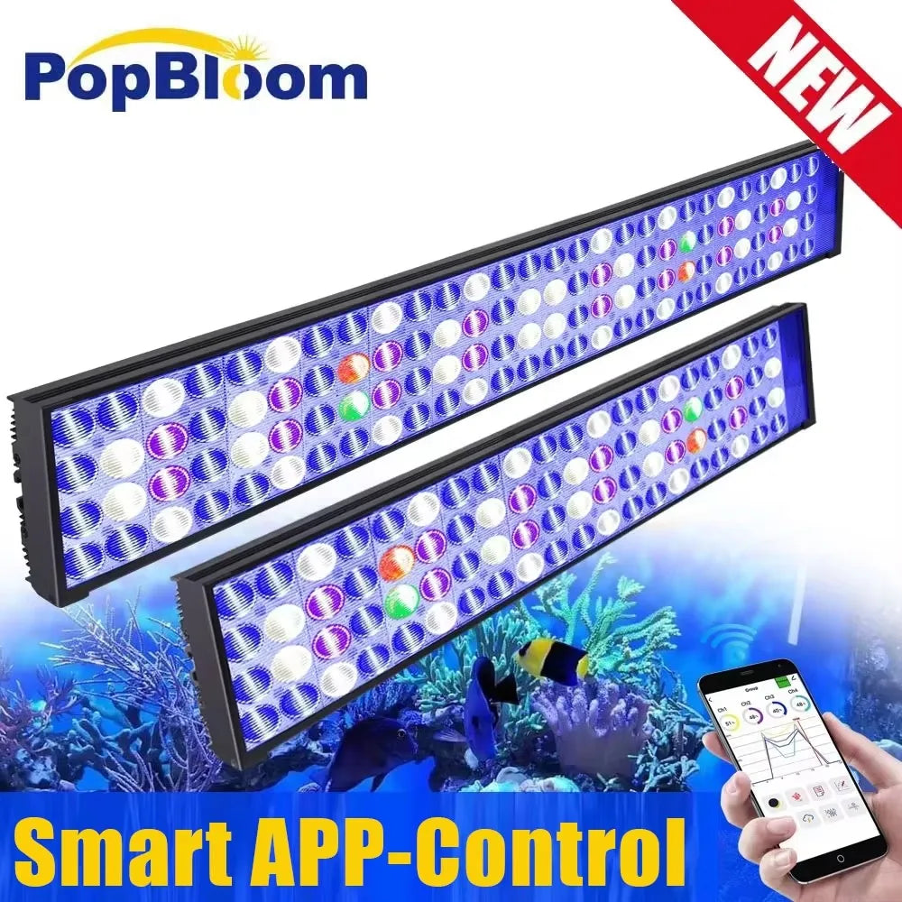PopBloom WiFi LED Aquarium Light For Reef Marine Tanks