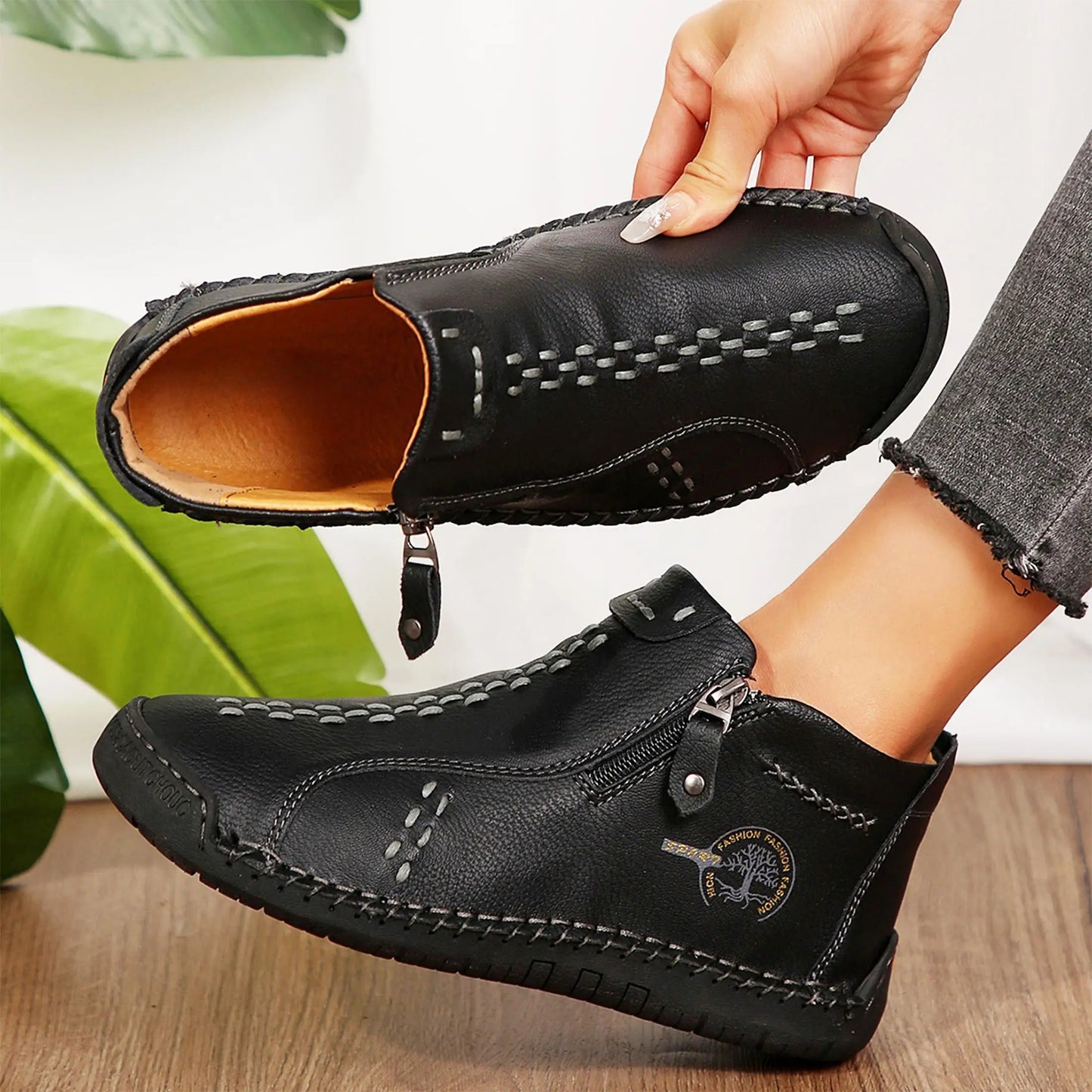 Womens Slip On Lightweight Casual Ankle Boots For Walking