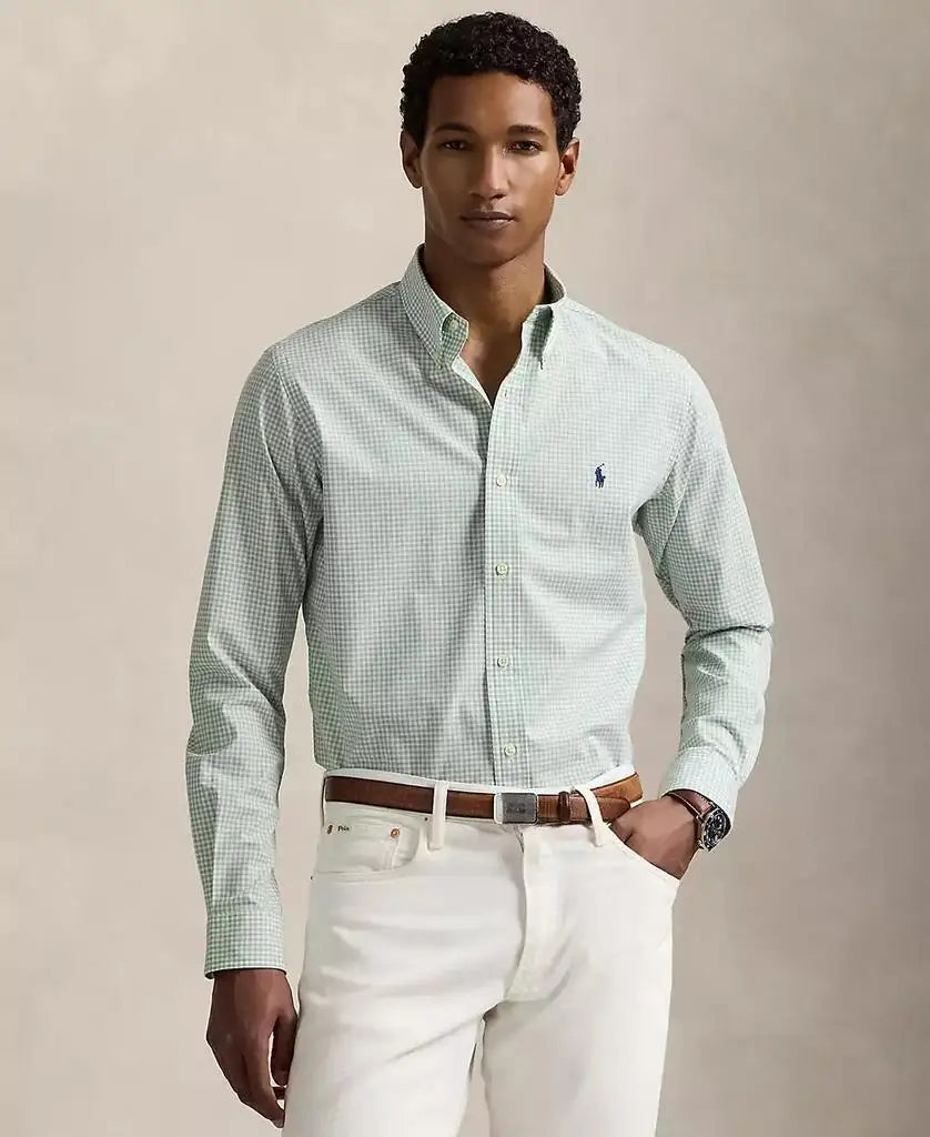 Ralph Lauren Men's Slim Fit Gingham Stretch Poplin Shirt