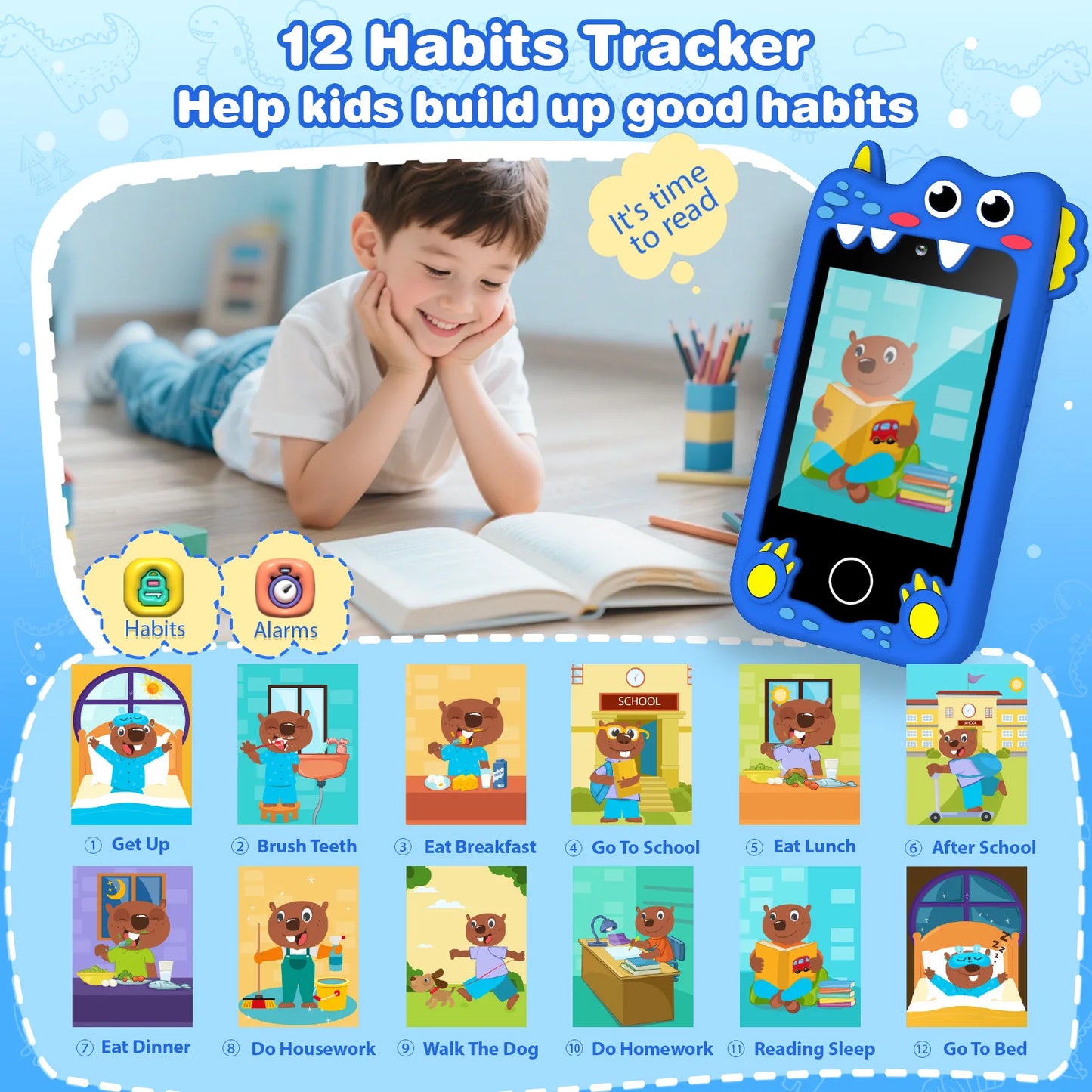SANMERSEN Dinosaur Kids Smart Phone Educational Toy For Ages 3-6