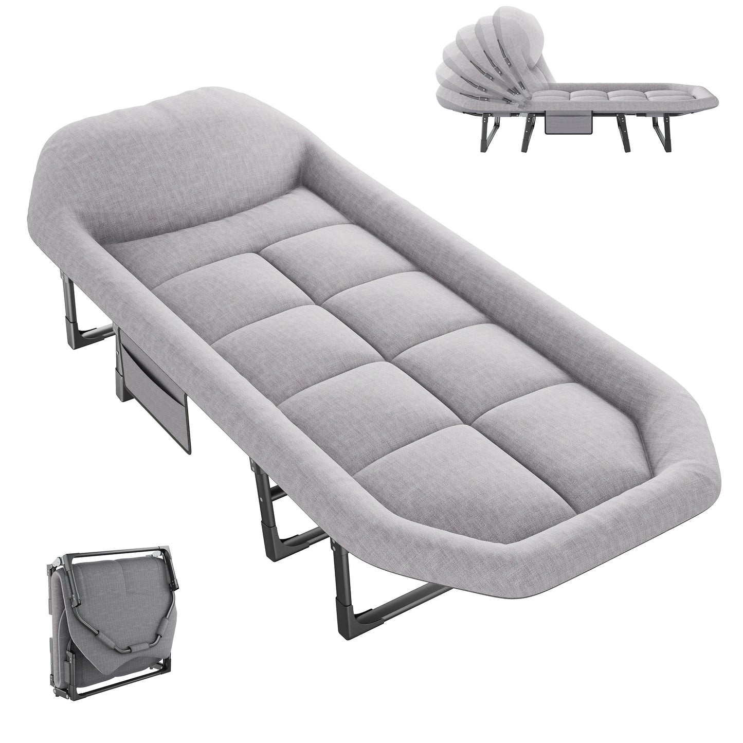 JHK Folding Camping Bed With Mattress Lightweight Cot Supports 450Lb