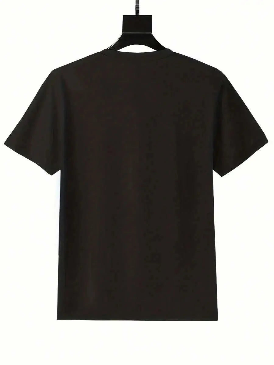 Geometric Lines Print Mens T Shirt Unisex Crew Neck