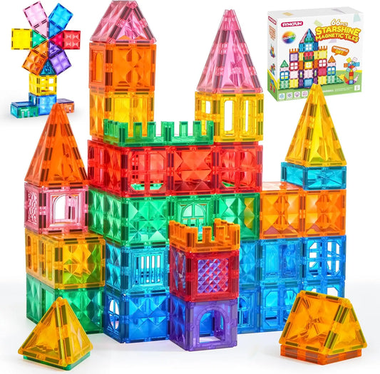 Joyfy Magnetic Building Tiles 66pcs Educational STEM Toy For Kids