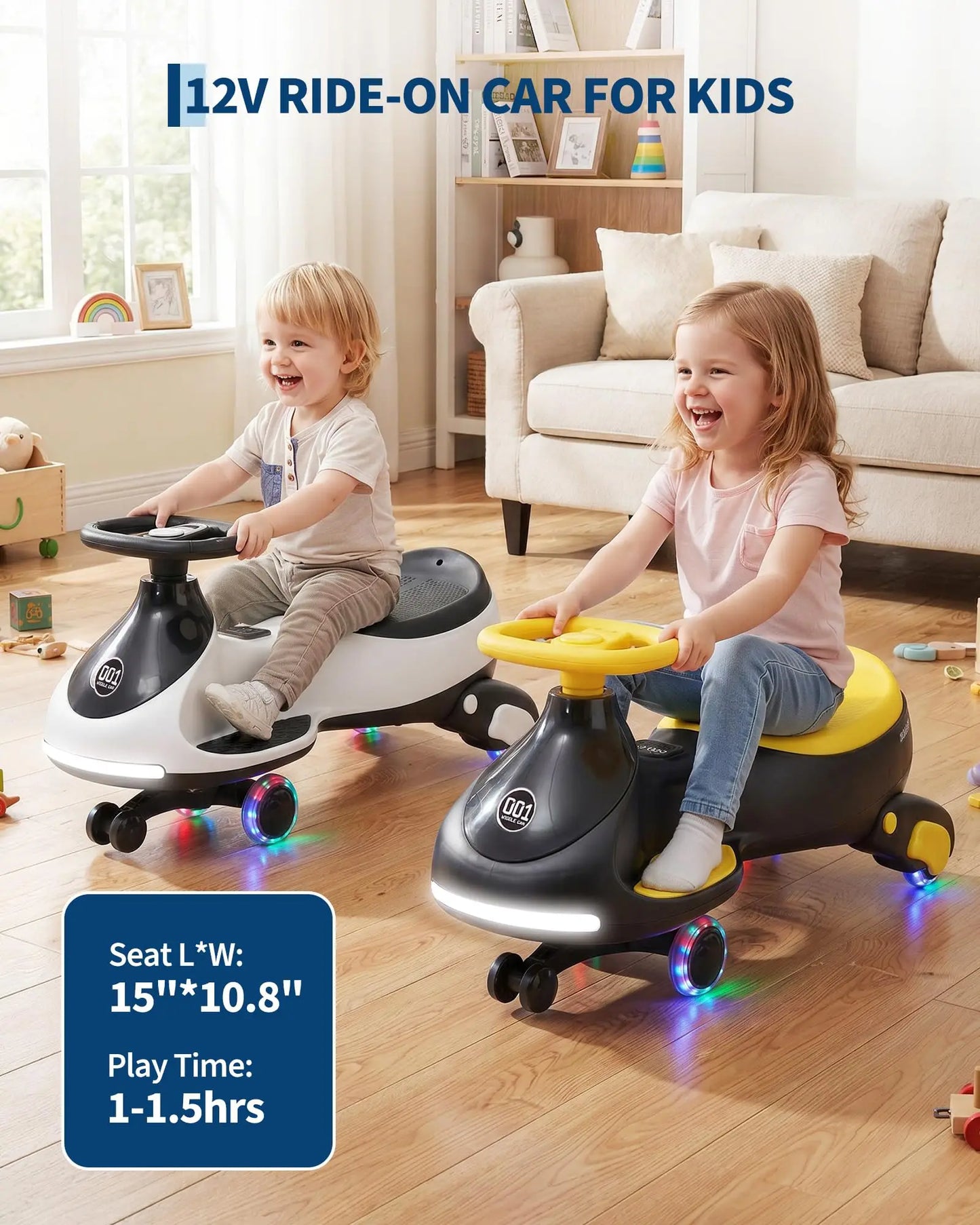 HiMISS 12V Electric Wiggle Car For Kids Dual Ride On