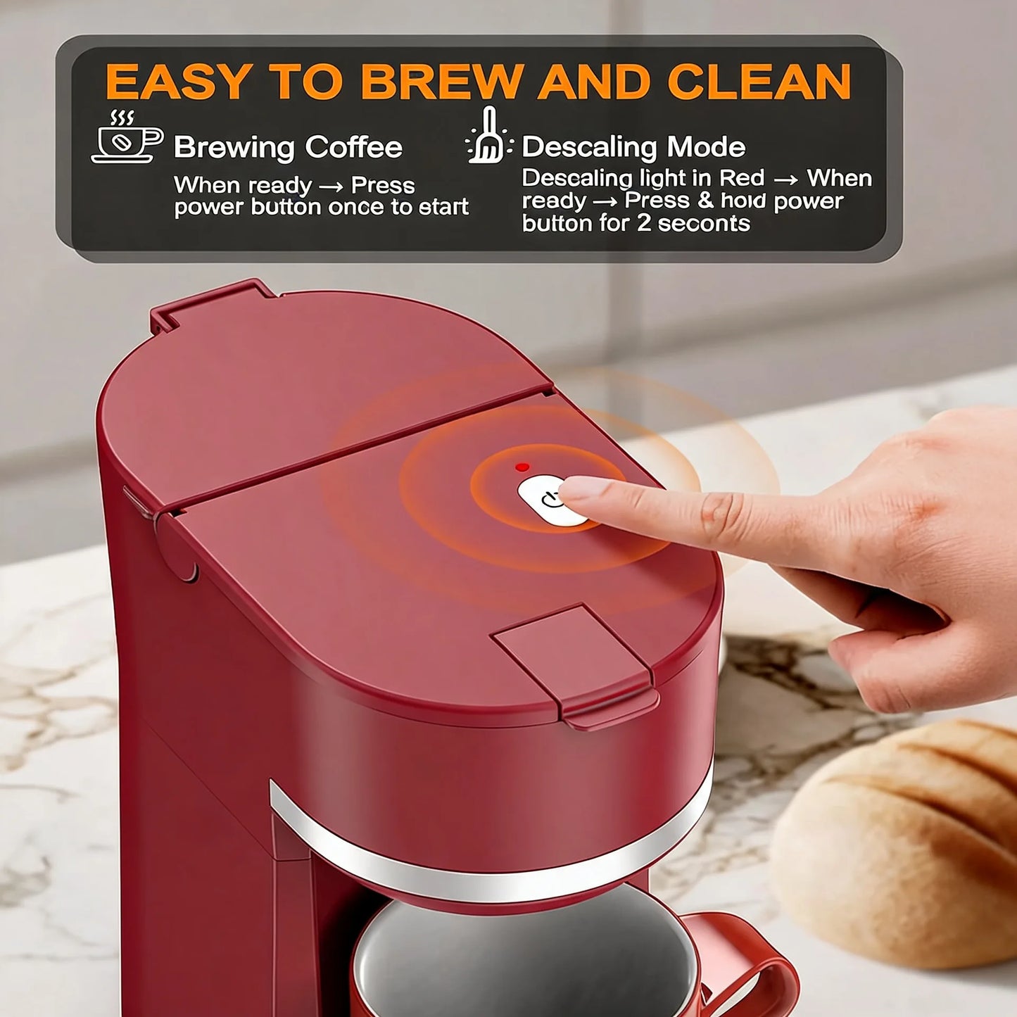 Single Serve Coffee Maker for K Cup and Ground Coffee