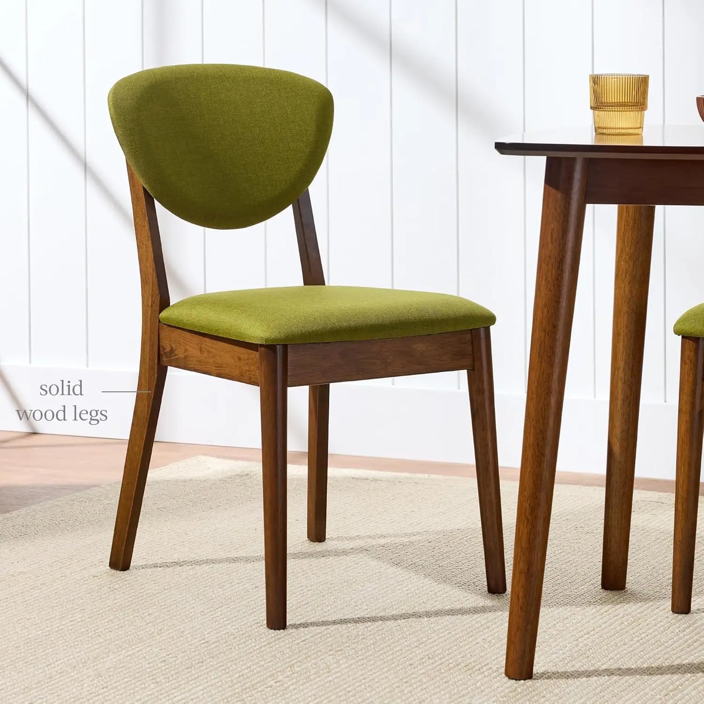 Mid-Century Modern Upholstered Dining Chairs Set Of 2