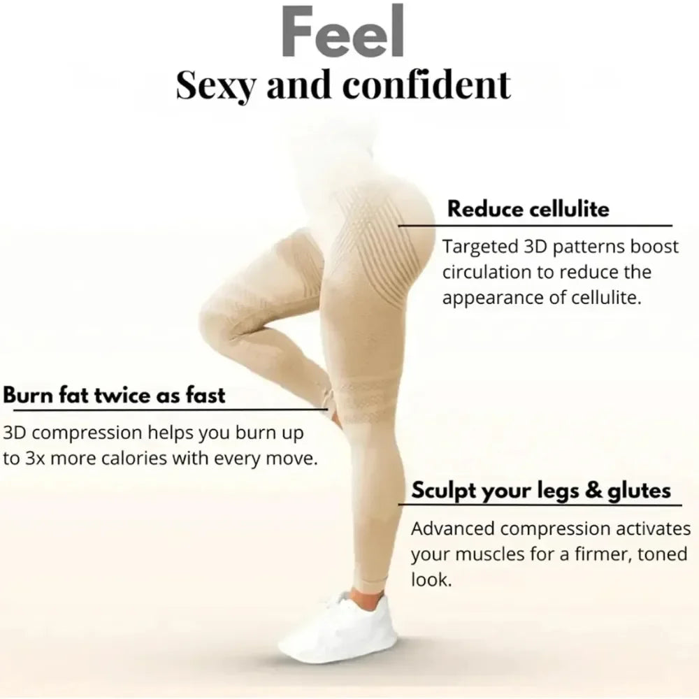 Slimove Cellulite 3D Leggings High Waisted Butt Lift Training