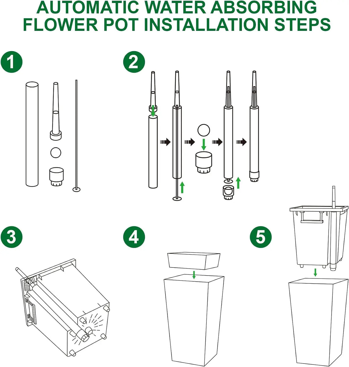 Tacleekii Modern Tall Planters With Drainage Water Monitor And Wheels