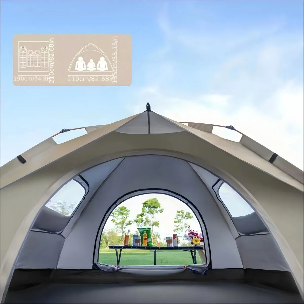 Pakicetus Auto Tent With Quick 60-Second All-Weather Setup