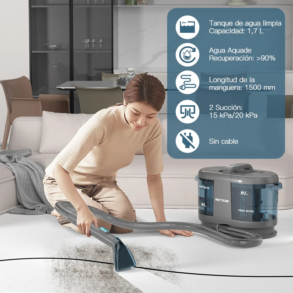 Prettycare 1.4m Hose Cordless Wet Dry Fabric Vacuum