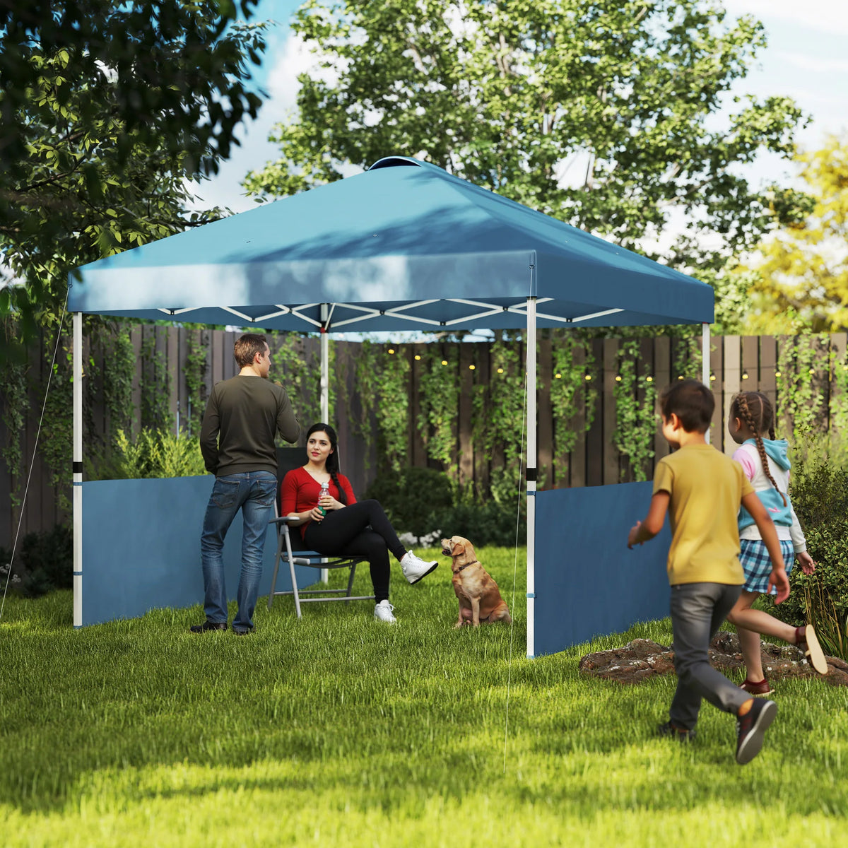 Durable Pop Up Canopy Tent Equipped With Foldable Side Panels