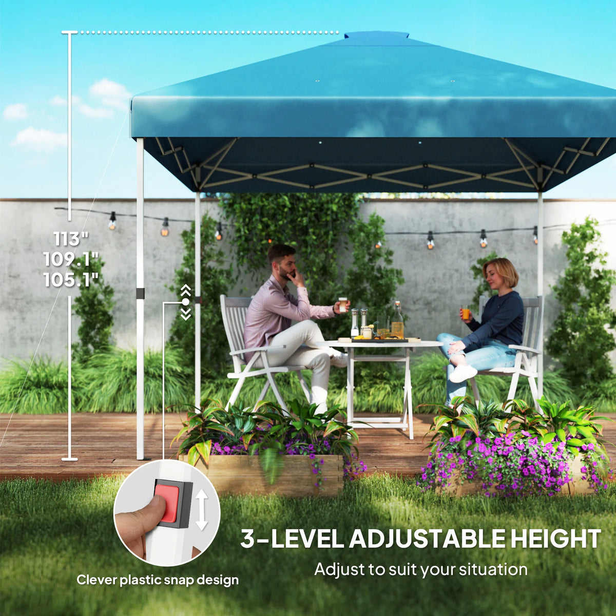 Durable Pop Up Canopy Tent Equipped With Foldable Side Panels