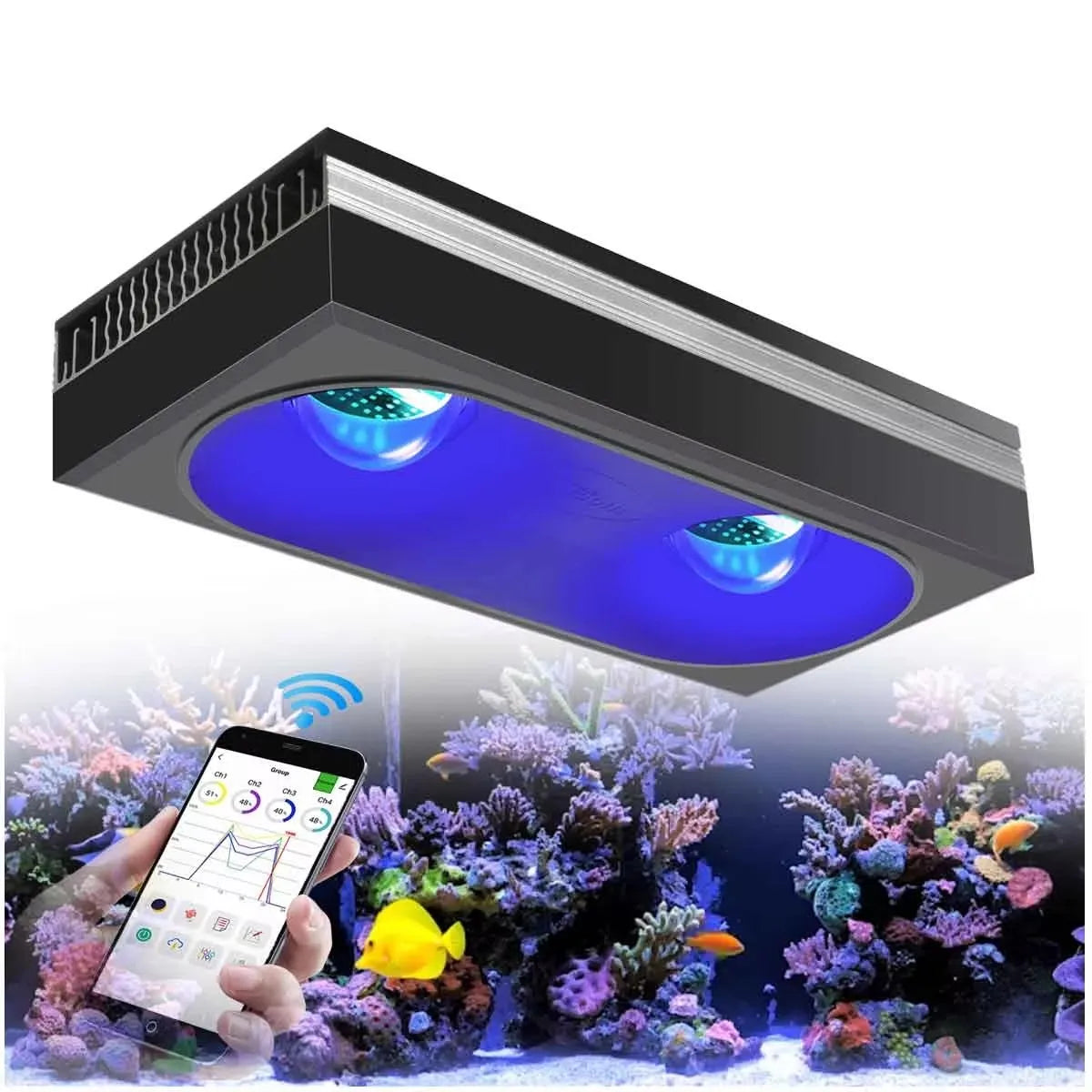 PopBloom RL180 180W WiFi Reef Light Full Spectrum For Reefs