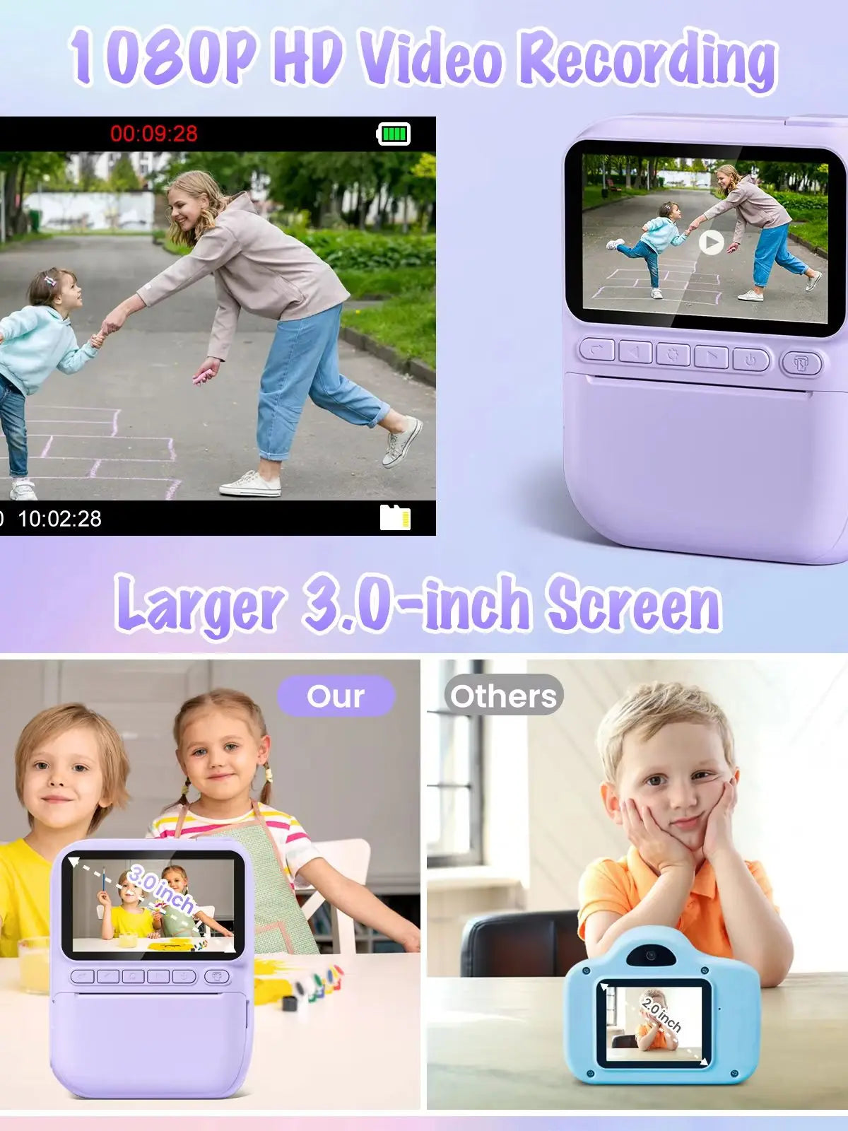 DIAMOOKY Kids Digital Camera LCD Instant Print 32MP HD