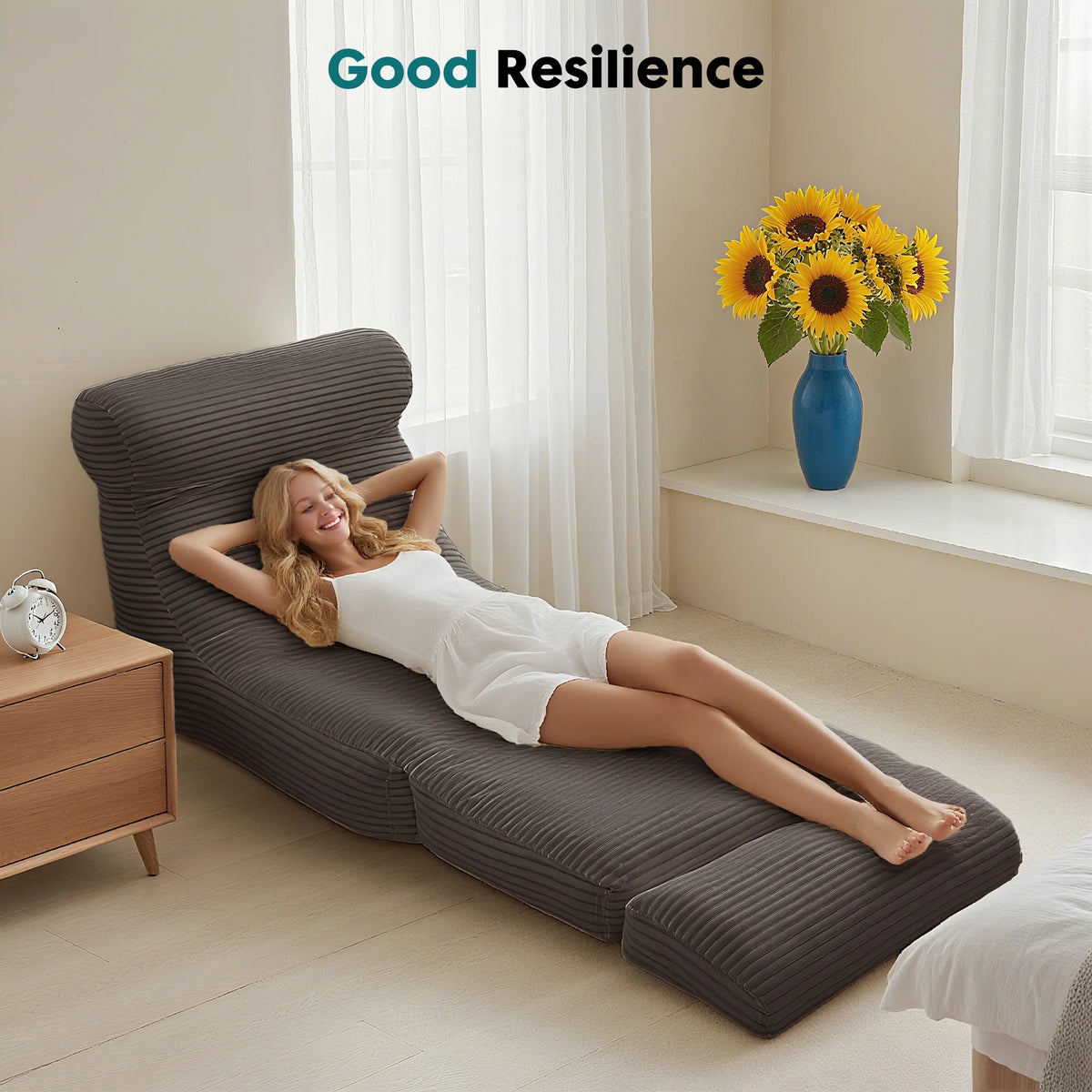 JHK Ergonomic Folding Sofa Bed With Lumbar Support and Comfort