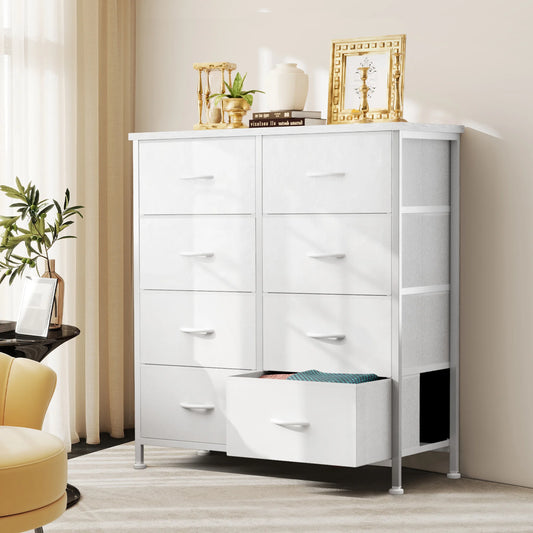 JHK Dresser Wardrobe For Kids With 8 Fabric Drawers Metal Frame