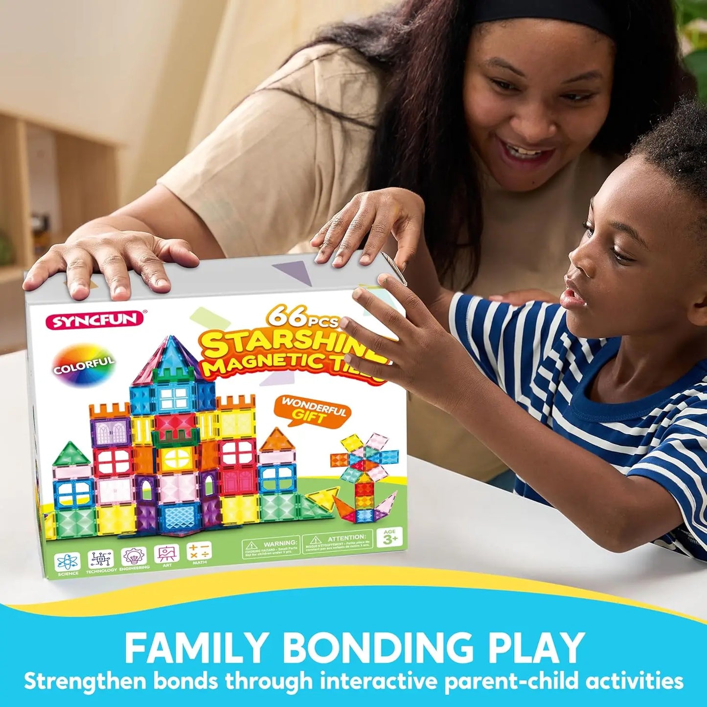 Joyfy Magnetic Building Tiles 66pcs Educational STEM Toy For Kids