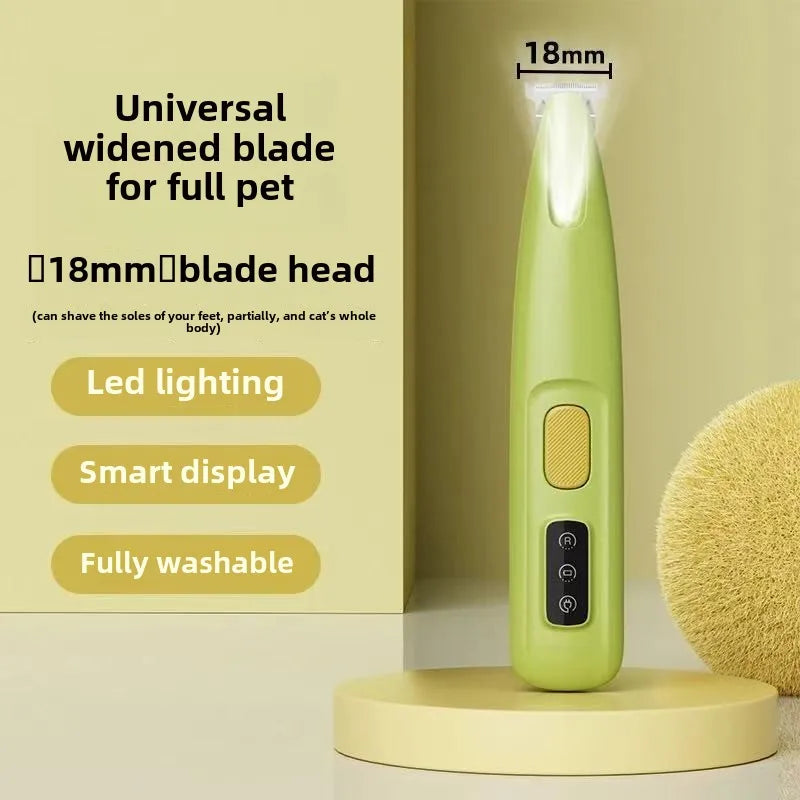 Dog Paw Trimmer With LED Light And Display Waterproof Grooming