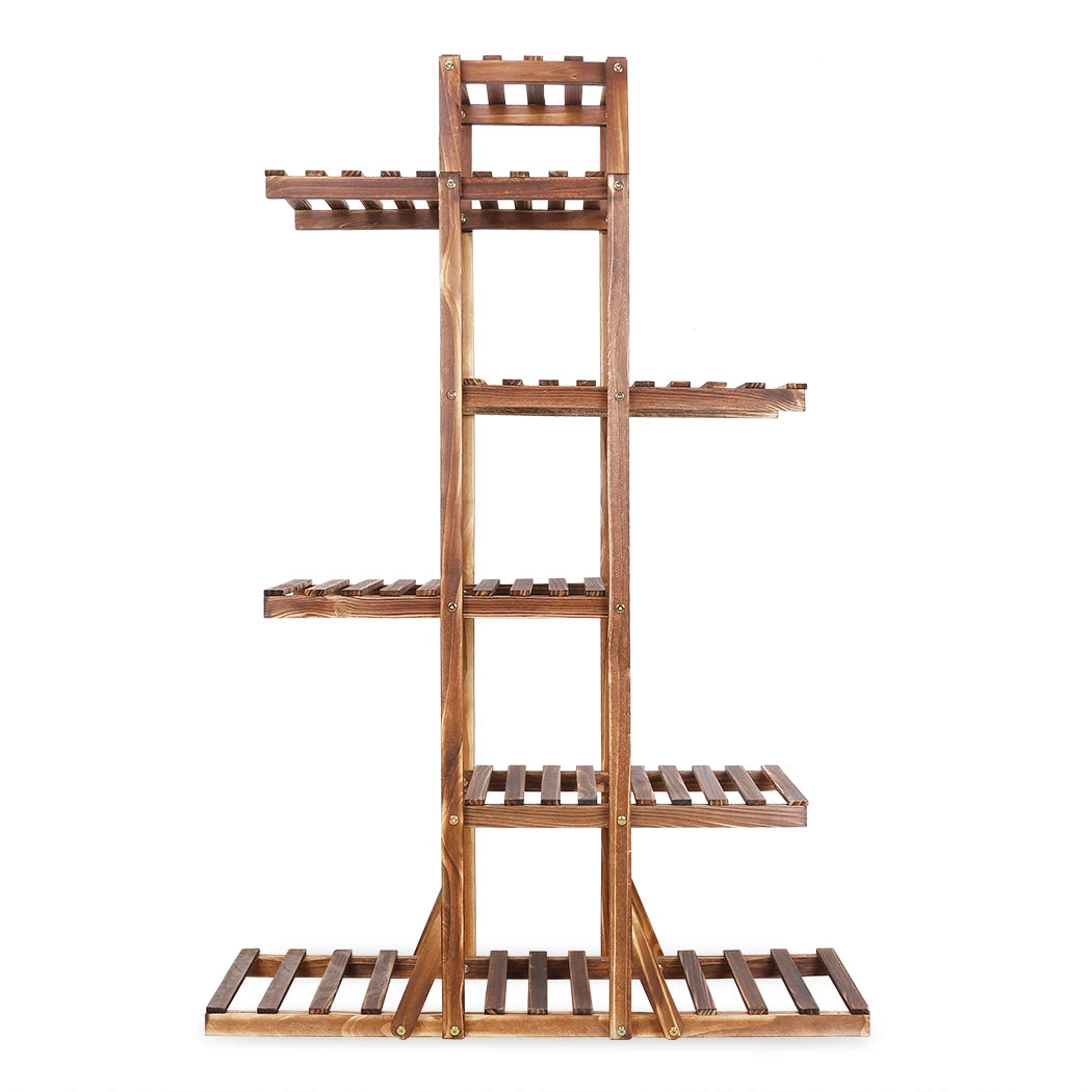 Wisfor Natural Pine Wood Flower Planter Stand Display Rack
