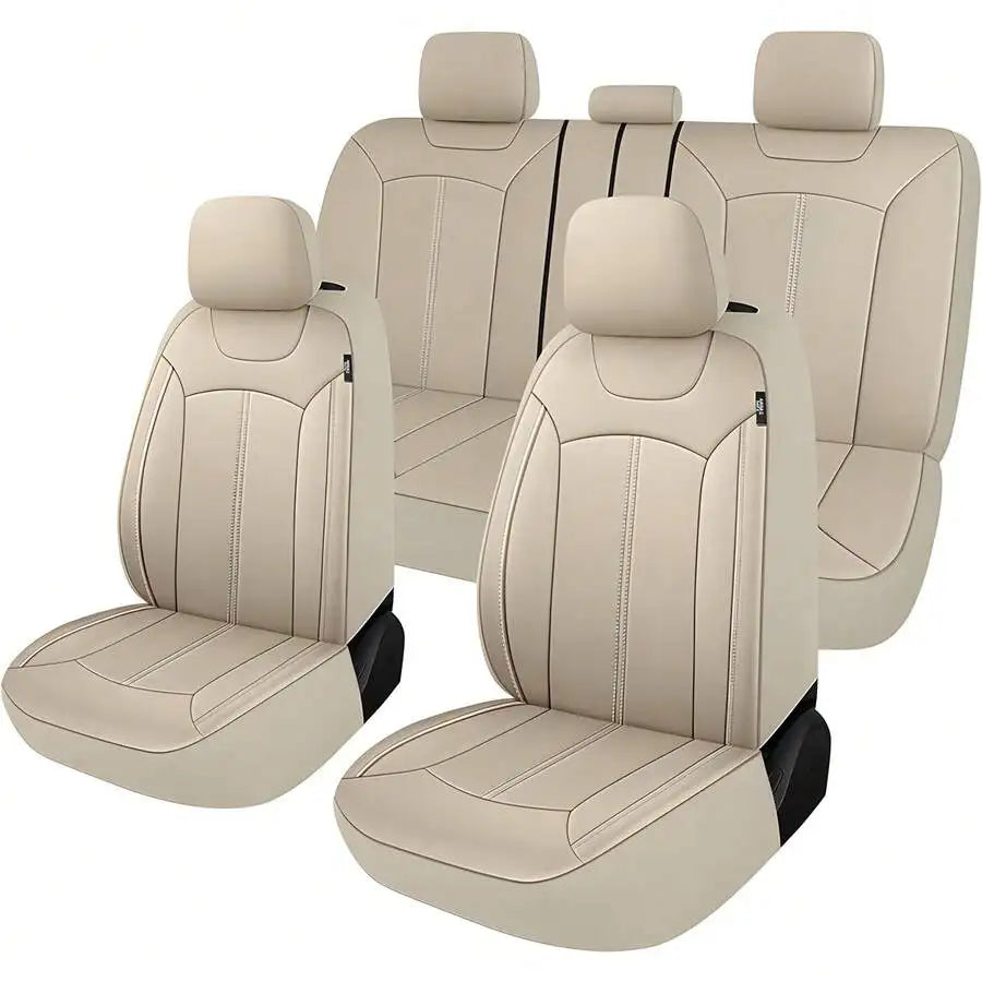PVC Car Seat Covers for 5 Seats With Backrest Zipper