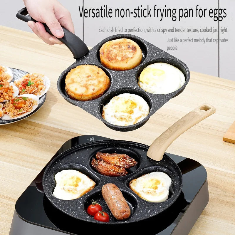 Nonstick Four Hole Omelette Pan For Eggs Dumplings And Burgers