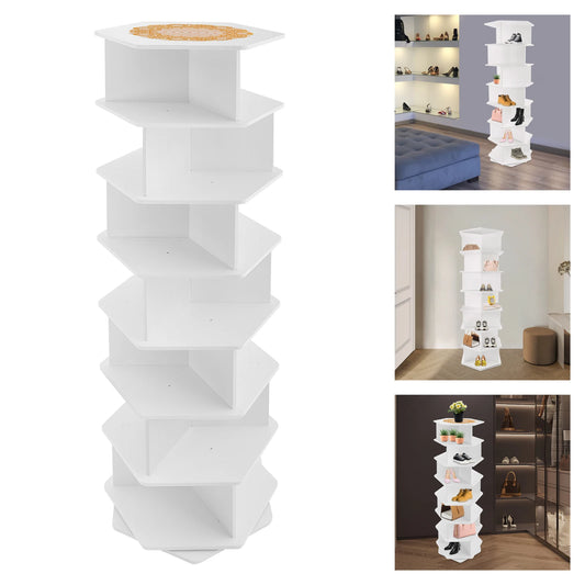 Rotating Shoe Rack Closet Storage Organizer For Entryway