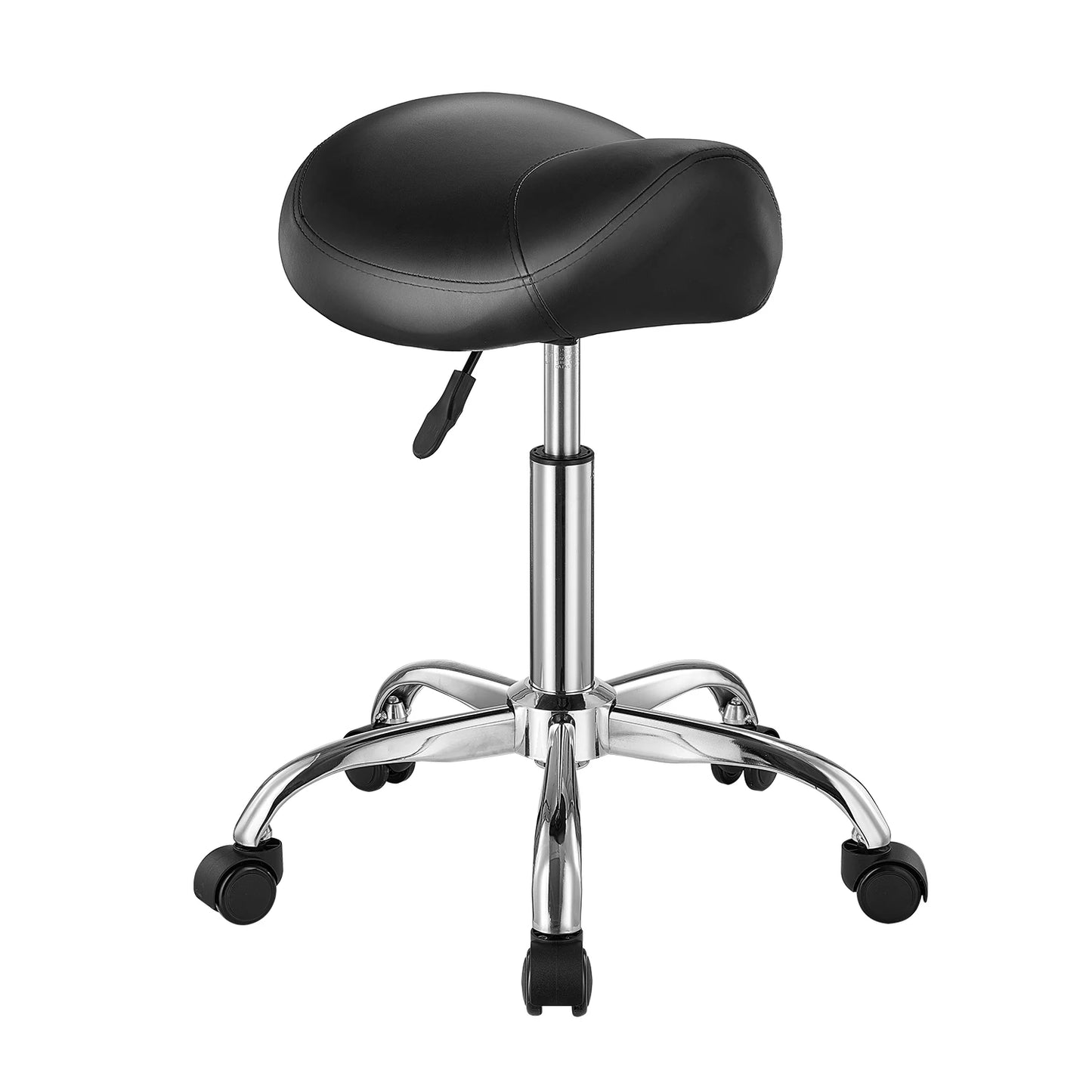 SucceBuy Ergonomic Adjustable Height Swivel Saddle Stool With Wheels