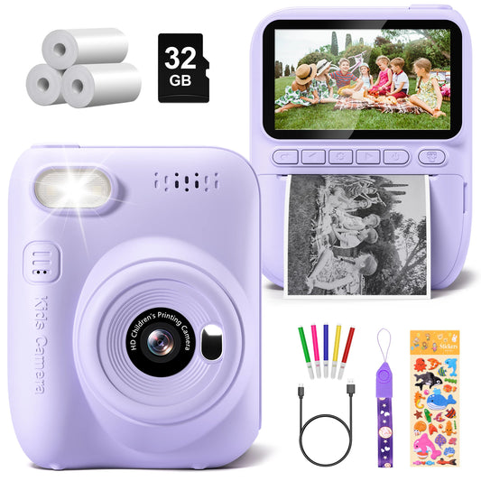 DIAMOOKY Kids Digital Camera LCD Instant Print 32MP HD