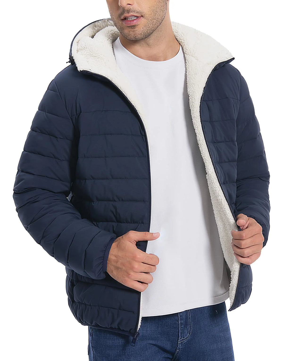 Pioneer Camp Men's Sherpa Lined Hooded Winter Puffer Jacket
