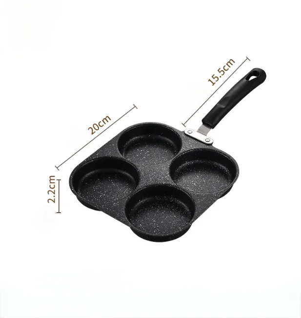 Nonstick Four Hole Omelette Pan For Eggs Dumplings And Burgers