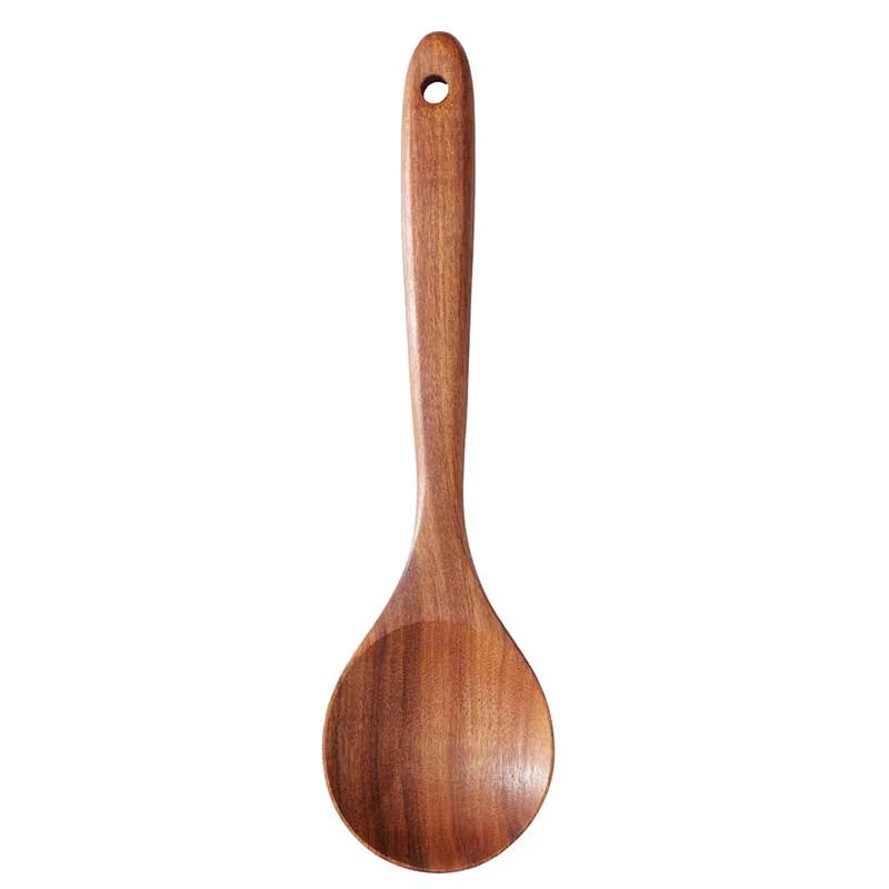 Wooden Kitchen Utensil Set For Everyday Cooking And Baking