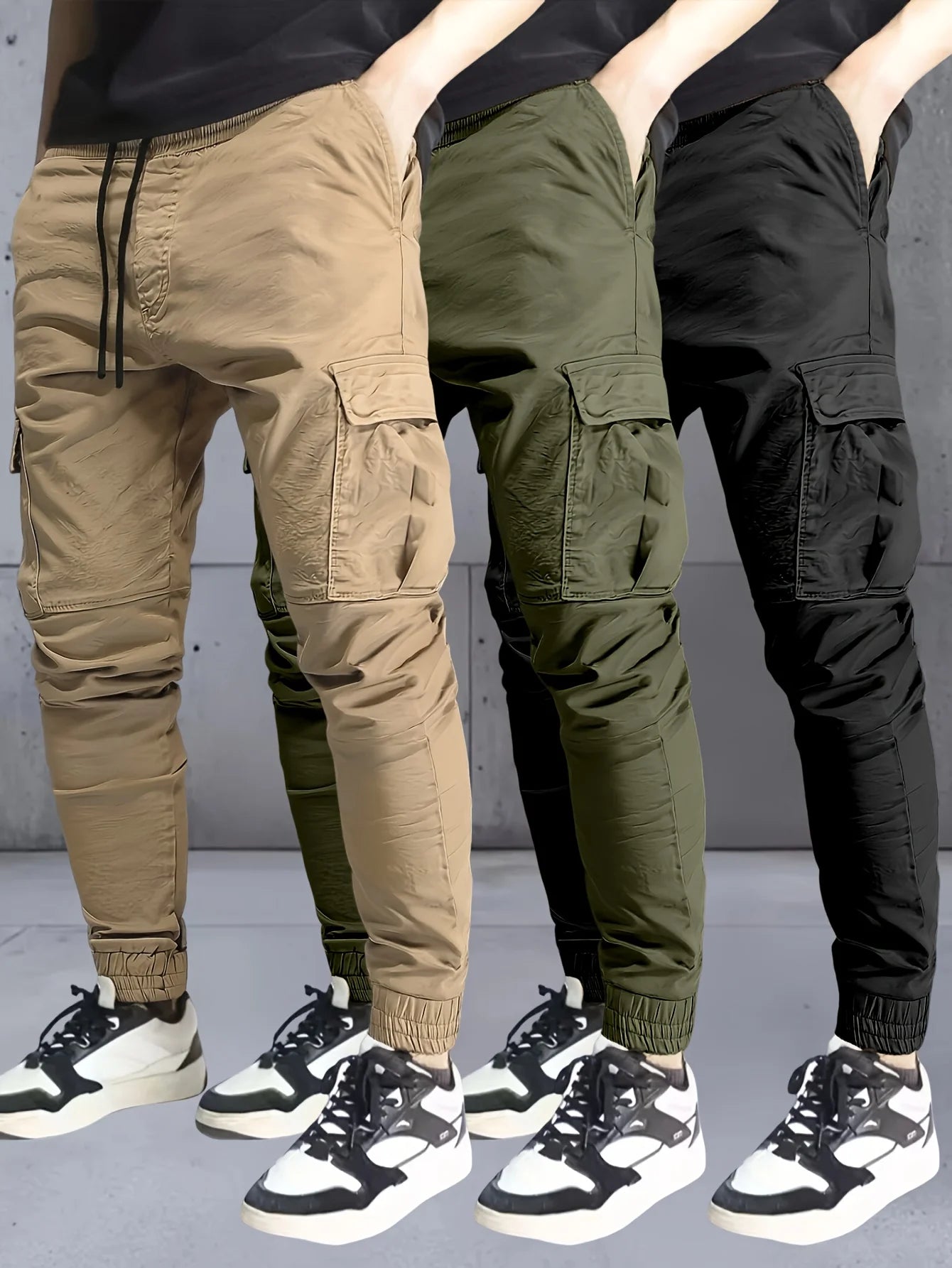 Winthunder Men 3 Piece Pants Set Regular Sport Work Trousers