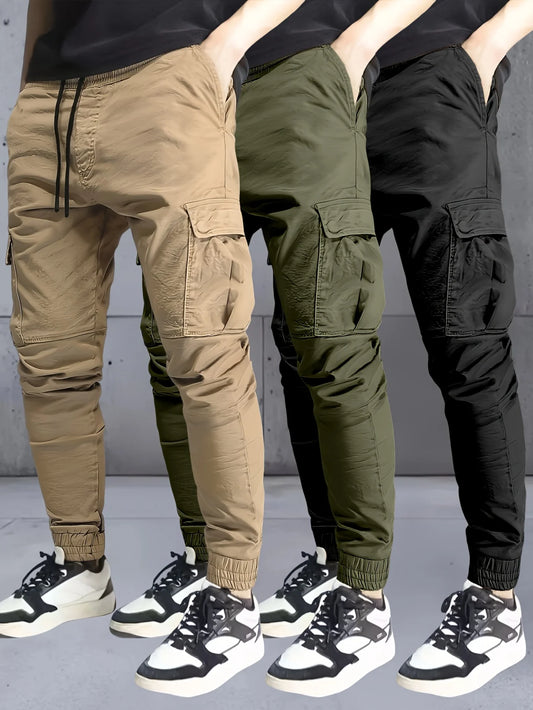 Winthunder Men 3 Piece Pants Set Regular Sport Work Trousers