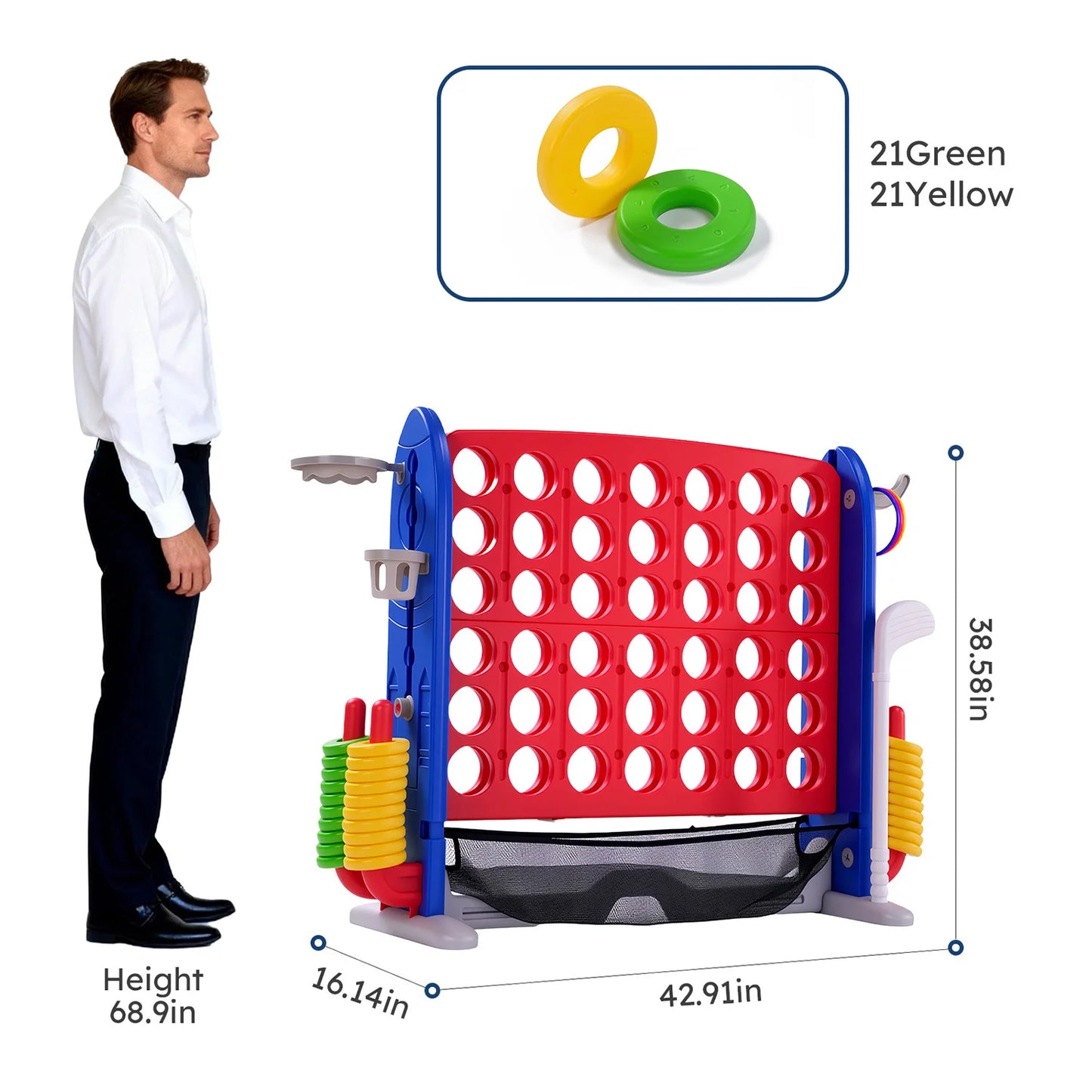 4-In-1 GiantConnect Game Set Outdoor Family Fun Party