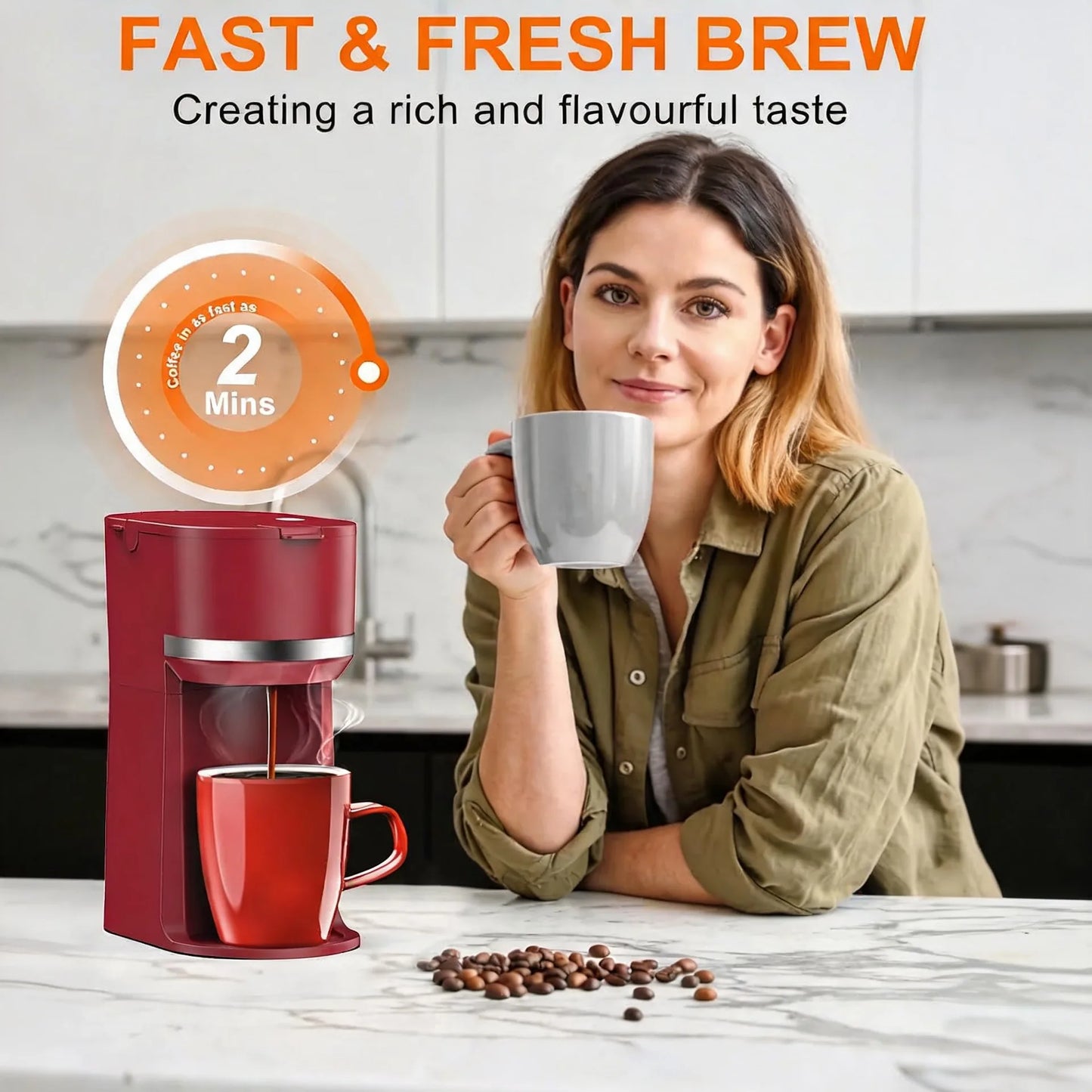 Single Serve Coffee Maker for K Cup and Ground Coffee
