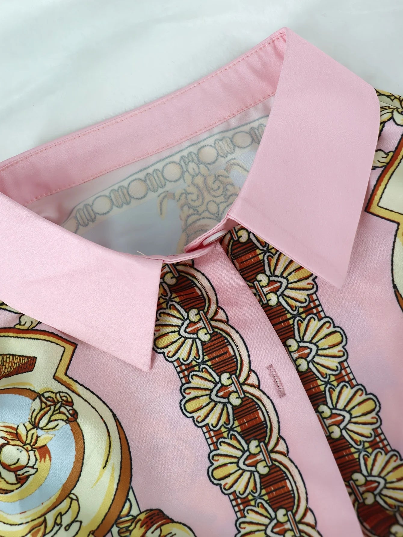 Women Two Piece Jersey Set Ornate Print Long Sleeve Top Pants