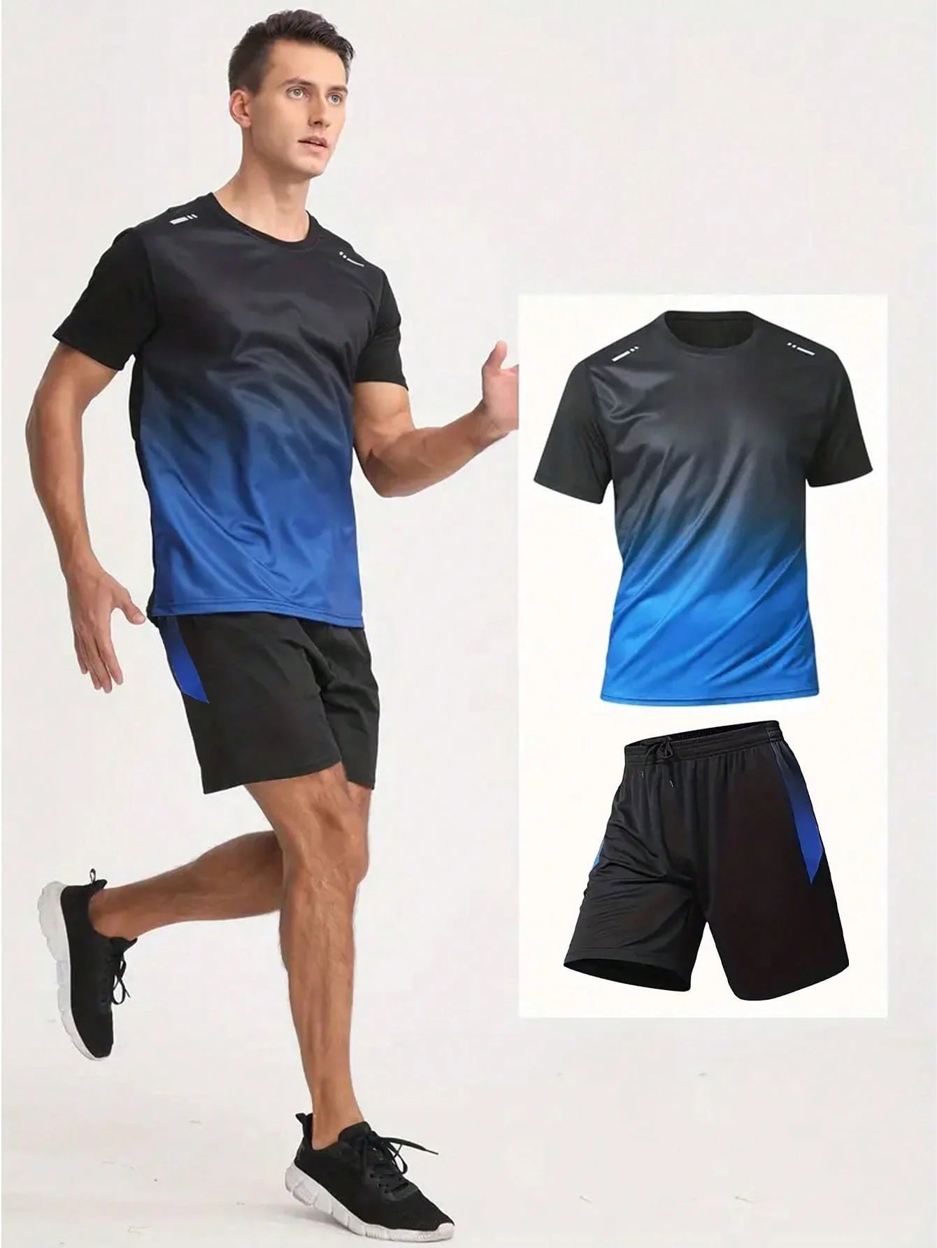 Winthunder Men's 12-Piece T-Shirts And Shorts Set Breathable