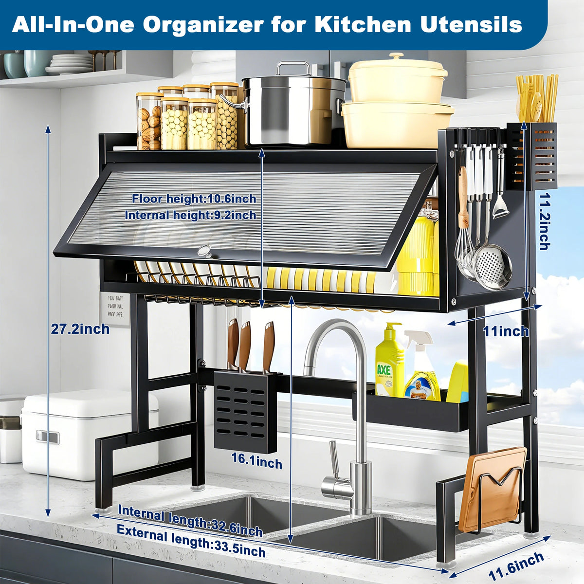 Stainless Steel Kitchen Sink Drying Rack With Space Saving Design