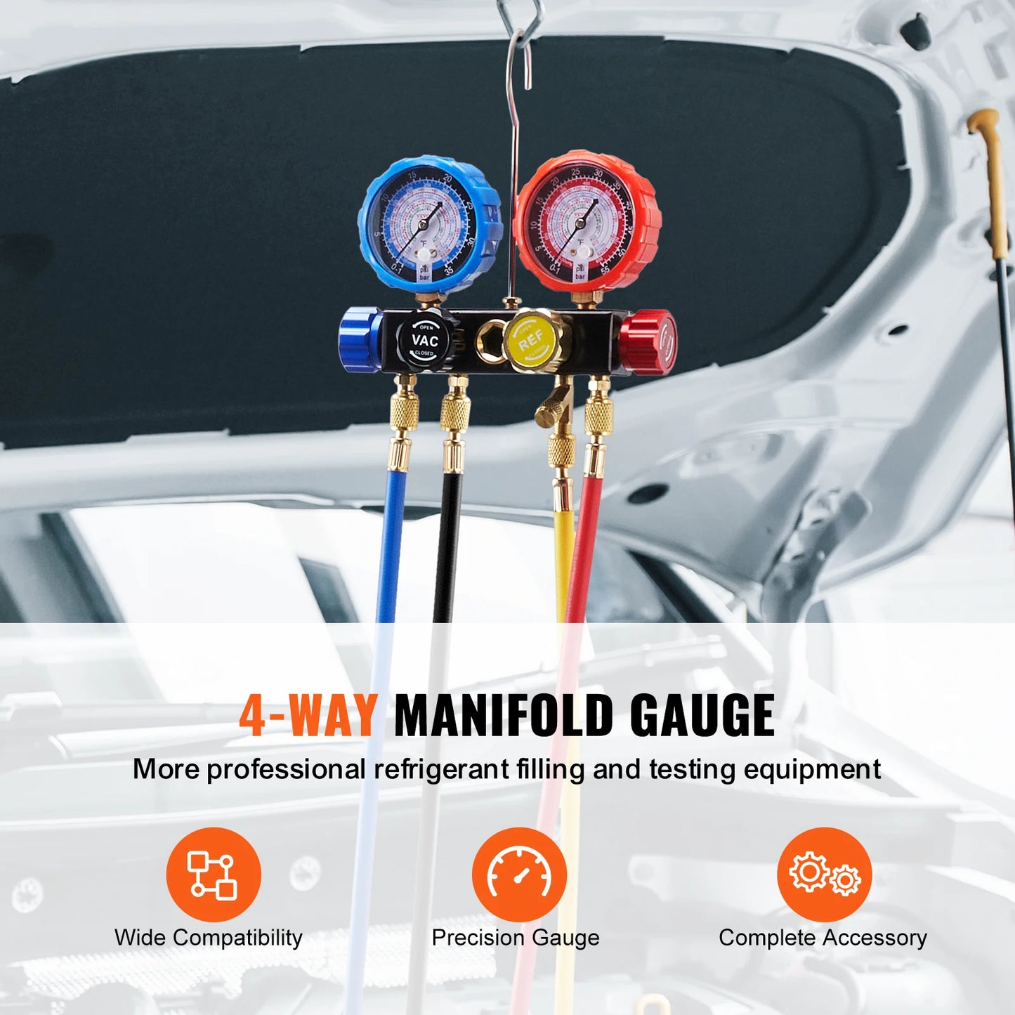 SucceBuy 4 Way AC Manifold Gauge Set