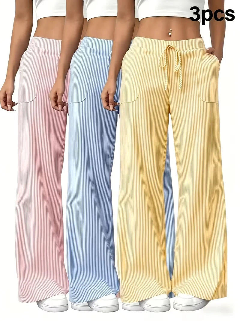 Lightweight Elastic Drawstring Athletic Pants With Pockets