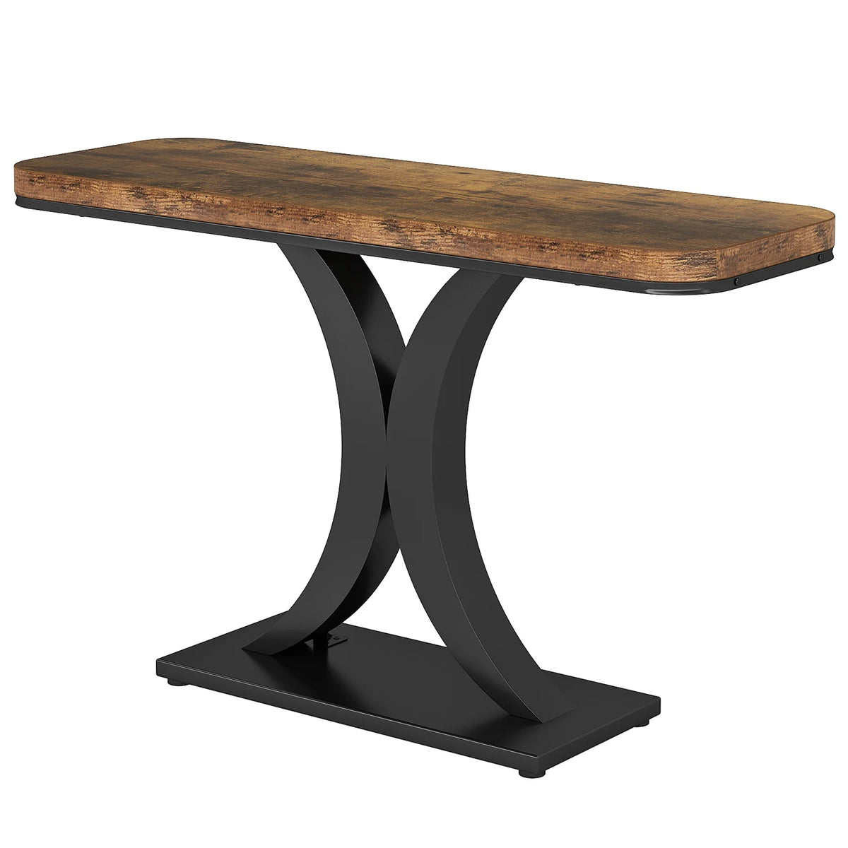 Tribesigns Industrial Console Table With Geometric Base For Entryways