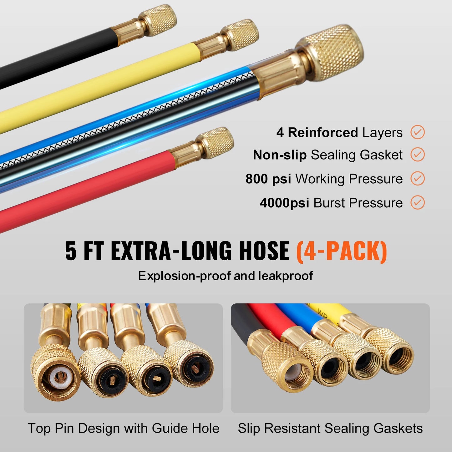 SucceBuy 4 Way AC Manifold Gauge Set