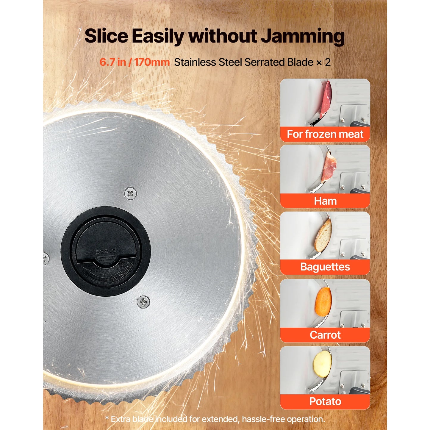 SucceBuy Electric Meat Slicer With Dual Stainless Blades