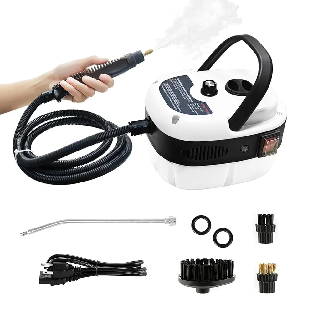 110V Portable Handheld High Pressure Steam Cleaner With Multi Nozzles For Kitchen Bathroom And Car Cleaning
