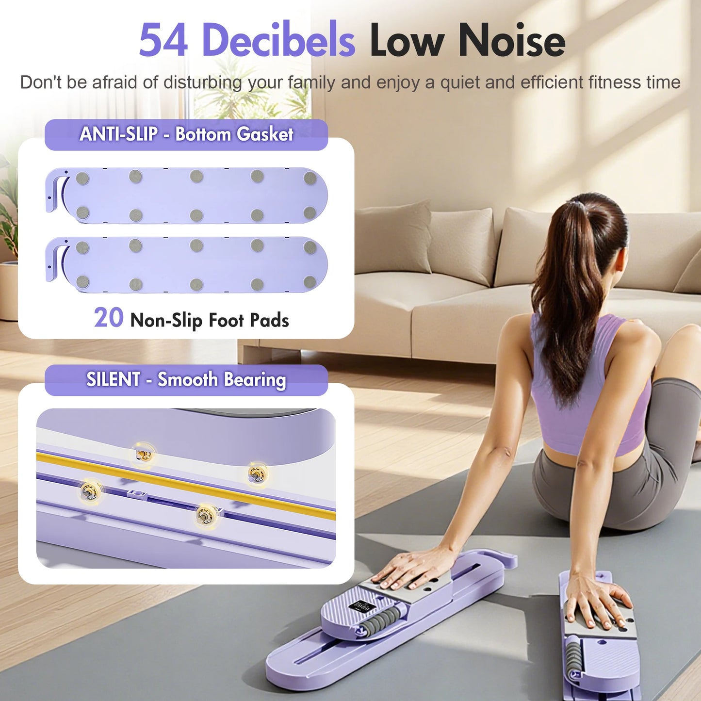 2-In-1 Split Ab Pilates Board With Resistance Bands