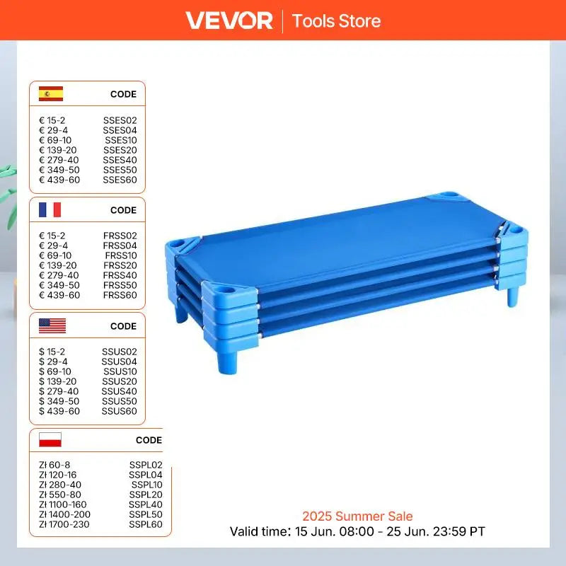 VEVOR Stackable Kiddie Nap Cots Pack Of Four Or Six